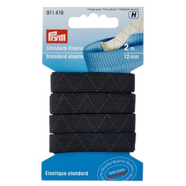 Prym Standard Elastic 2m x 12mm, Polyester, Black
