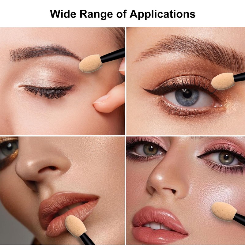 Dual Sides Disposable Eyeshadow Applicators,120Pcs Eyeshadow Applicators Sticks Sponge Tip