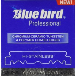 100 Bluebird Single Edge Razor Blades for Barbers Hi-Stainless
