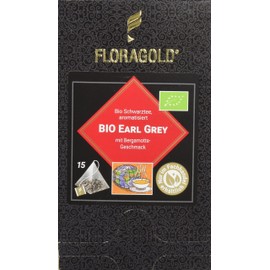 FLORAGOLD Pyramid Bag Black Tea Organic Earl Grey Pack of 1 (1 x 38 g)