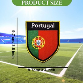 2PCS 2026 World Football Cup National Team Iron On Patch Applique Decorations Gifts Memorabilia (Portugal)
