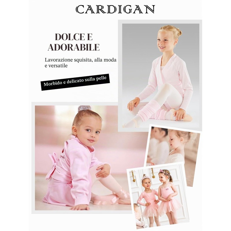 boruizhen Maglioncino da Balletto Cotone Top da Danza Classica Manica