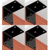 4Packs 2in Black L Corner Brackets for Wood, Heavy Duty