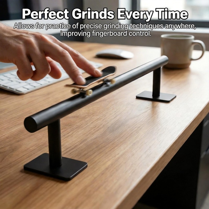 Professional Fingerboard Flat Rail Premium Solid Steel Construction Deck Ramp