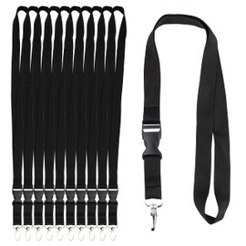 10 Pcs Black Necklace for Badge Holder Key Chain Business Card Student Card Bus Card