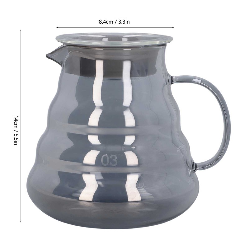 Electroplated Grey Coffee Pot High Borosilicate Glass Hand Coffee Server