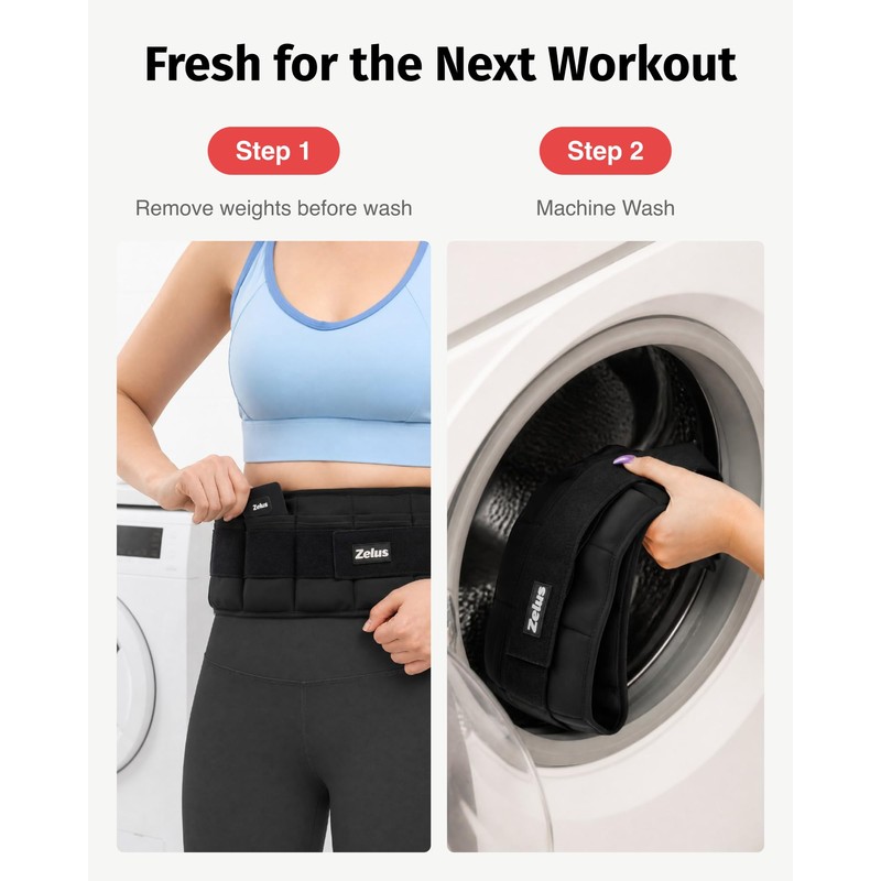 ZELUS Weighted Belt, 0-8 lb Z-Fit Adjustable Weighted Belt for
