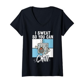 Womens HVAC I Sweat for Chill | Ideal for Residential HVAC Techs V-Neck T-Shirt