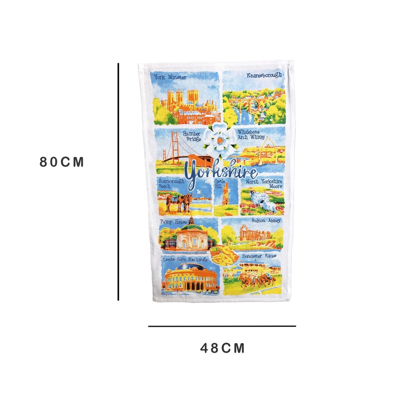 Beyond Happy High Definition 100% Cotton Yorkshire Landmarks Tea Towel