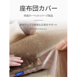 REDREAM Reversible Zabuton Cover, Double Sided, Cool in Summer, Warm in Winter, Can Be Used All Year, Scandinavian Style, Simple, Japanese Style Room, Western Style (Green, 23.2 x 43.3 inches (59 x