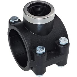 Molyrrd Pipe Clamp | PE Drilling Clamps with Reinforcement Ring | Black, 50 mm x 1/2 Inch