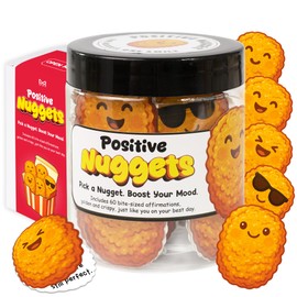 Positive Chicken Nugget Jar, 60 Funny Chicken Nugget Affirmation Cards, Emotional Support Chicken Nuggets for Teens, Coworkers, Birthday Gifts for Women, Yellow Gifts for Women