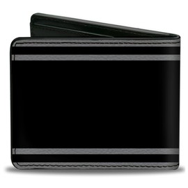 Buckle-Down Men's PU Bifold Wallet-Super BEE Logo/Stripes Black/Gray, Multicolor, 4.0" x 3.5", Multicolor, 4.0" x 3.5", Buckle-down Pu Bifold Wallet - Super Bee Logo/Stripes Black/Gray
