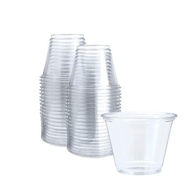 DHG PROFESSIONAL 9 oz Plastic Cups, Cocktail Bar Cups with Bar Straws, Clear Plastic Party Cups (50 Pack without Straws)