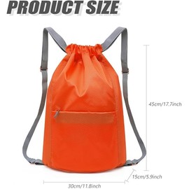 1Pc Drawstring Backpack Waterproof Drawstring Bags Gym Bags,Drawstring Gym Backpack String Bag,Drawstring Backpack Water Resistant String Bag Sports Gym Bag,Drawstring Backpack Sports Gym Bag,Orange