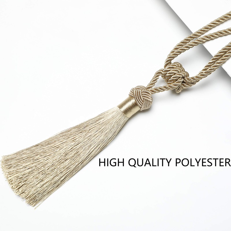 BEL AVENIR Curtain Tiebacks Hand-Woven Holdbacks Home Decorative Tassels Tiebacks