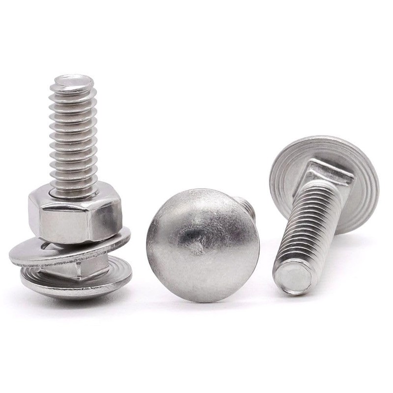 (10 sets) M8-1.25 x 30mm Stainless Steel Carriage Bolts Screws