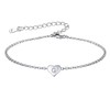 FOCALOOK Initial Bracelet Womans Silver Heart Bracelets Tiny Small Letter