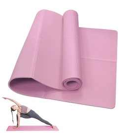 Classic Yoga Mat for Woman and Man, LULUWA Non Slip Portable 6mm Thick EVA Exercise Gym Mat for Fitness Yoga Pilates Workout Outdoor Camping Travelling (Pink)