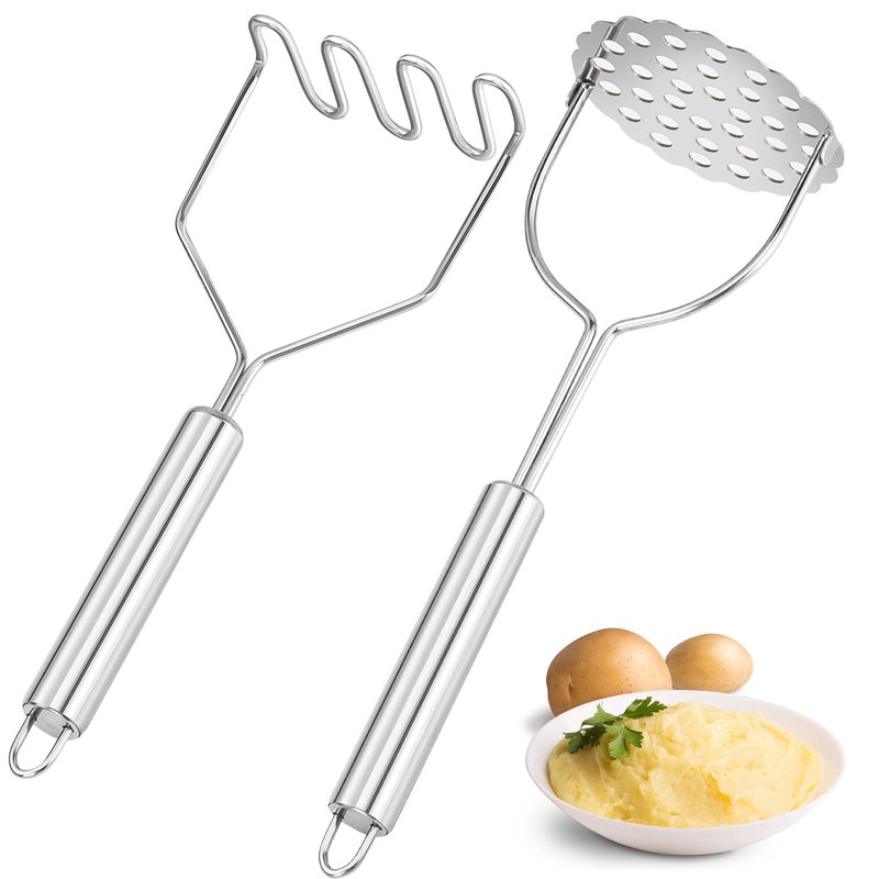 VOOVAO 2 Pcs Potato Masher for Potatoes, Heavy Duty Stainless