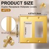 Zonon 4 Pack Gold Outlet Covers 4.6" x 4.6", Double
