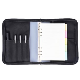 Military Notebook Cover with 6 Ring Binder, Military Padfolio Ring Binder with Zippered Portfolio Organizer, Detachable A5 Notebook Holder and Travelers Notebook Cover,Tactical Notebook Cover for Army