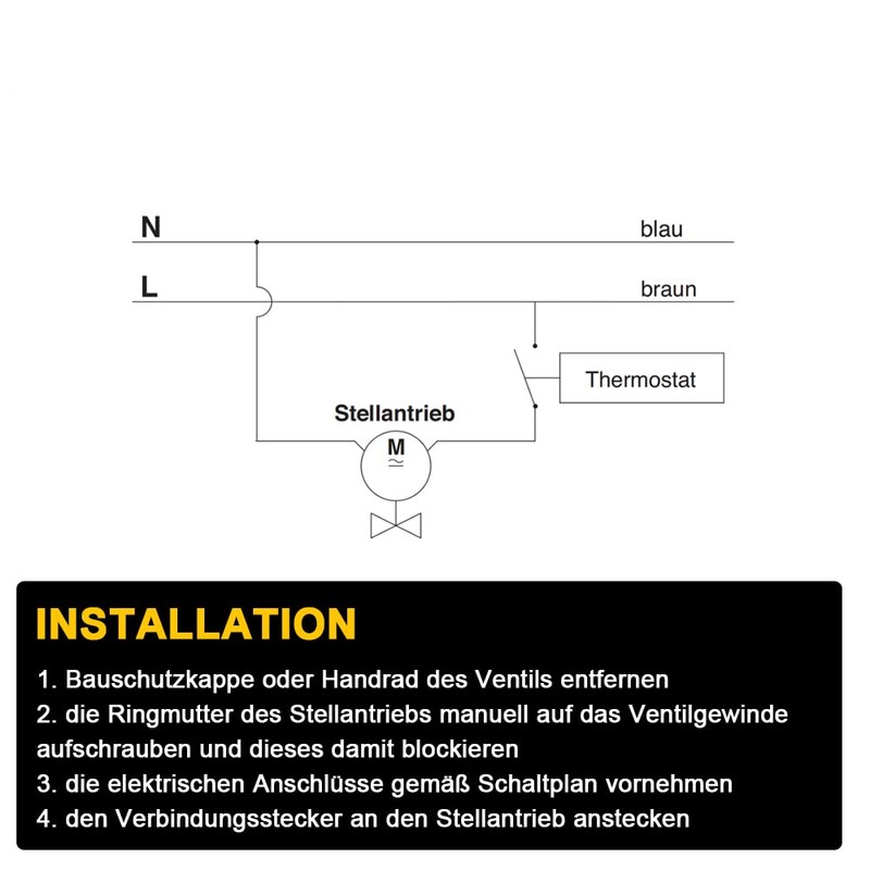 Actuator Underfloor Heating 230 V Thermal Actuator Closed NC M30
