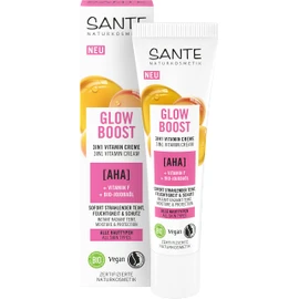 SANTE Naturkosmetik Glow Boost 3-in-1 Vitamin Cream, Nourishing Day Cream with AHA, Vitamin F and Organic Jojoba Oil, Regenerating Moisturiser for Radiant Skin, 30 ml
