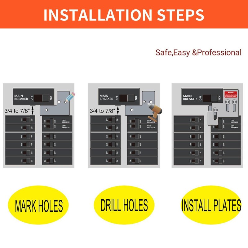 BOKECHY Generator Interlock Kit Multiple Styles Compatible with Square D
