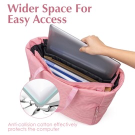 GreenTaya Tote Bag for Women with Compartments Large Laptop Crossbody Tote Bag Waterproof Shoulder Bag for Work Travel