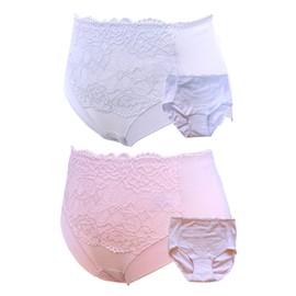 [Mama Yururi] Incontinence Panties, Women's, Set of 2, Fashionable Lace, Secure 4-Layer Construction, Urinary Leak Pants, Water Absorption Amount, 20cc, Women's, Postpartum, Nursing, Seniors, Elderly