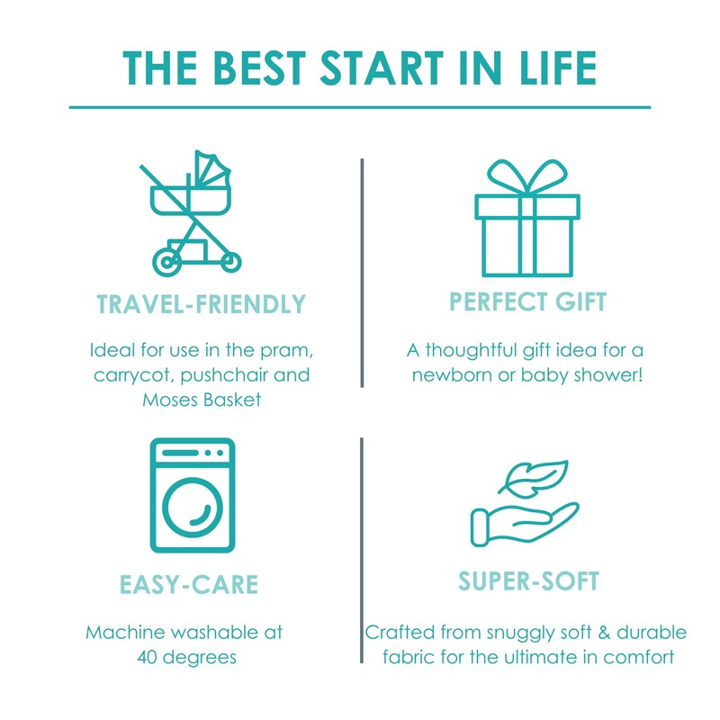 Clair de Lune Marshmallow Soft Baby Pram Blanket 90 x