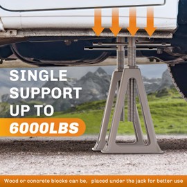WELLUCK RV Stabilizers Jacks 4 Pack,Screw Jack Stands for RV Camper Travel Trailer Leveling,Aluminum,Single Support Up to 6000 Lbs, Adjustable from 11" to 17"