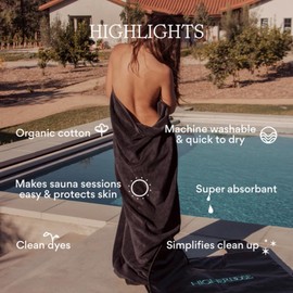 HigherDOSE Infrared Sauna Blanket Towel Insert - Reusable & Machine-Washable Liner for Infrared Blanket - 100% Organic Cotton Sauna Towel - Absorbs Sweat & Simplifies Clean-Up (30" x 69")