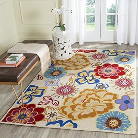 Safavieh Four Seasons Collection FRS467B Hand-Hooked Floral Area Rug, 3'6" x 5'6", Ivory / Multi