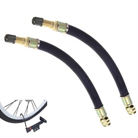 KEWAYO 2pcs Flexible Rubber Tire Valve Stem Extenders 8.26 Inch/210mm with Valve Cap Versatile Extension for Vehicles