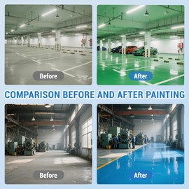 BingoPaint Epoxy resin set 3-IN-1 Floor Coating Water-Based set for seamless spreading. Durable, industrial-grade transparent epoxy resin for concrete floors and countertops (Gray, 1KG)