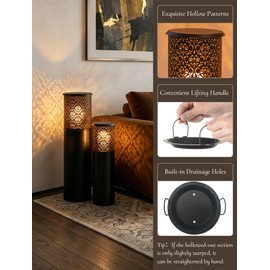 Inweder Tall Floor Candle Holders: 23.8"/31.5" Lanterns Decorative Outdoor