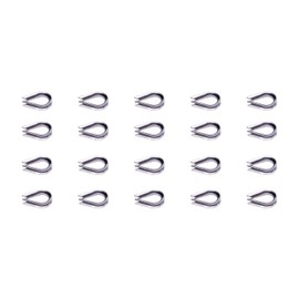 Penta Angel M2 304 Stainless Steel 1/16" - 3/32" Diameter Wire Rope Cable Thimbles Rigging 20PCS(M2)