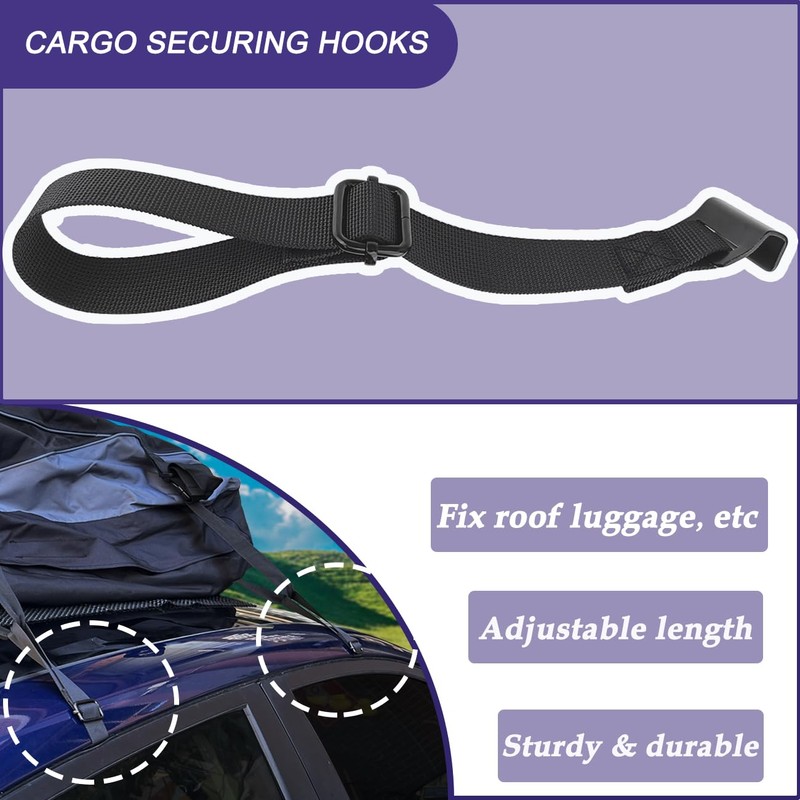 Car Rooftop Cargo Tie Down Hook Straps,Adjustable Roof Cargo Carrier