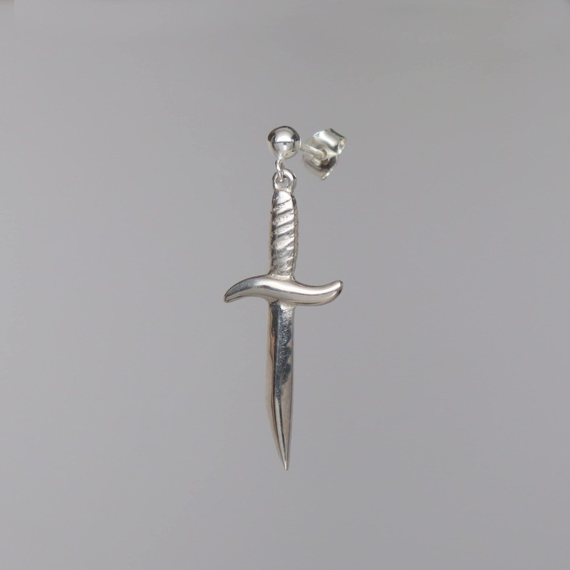 925 Sterling Silver Gothic Dagger Sword Pirate Medieval Renaissance Single