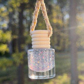 Round hanging diffuser - Compact Size, Easy Installation, Elegant Design:_Black Cherry Merlot_Glitter & Flower Mix