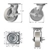FOVERSWIVE 6"x2" Industrial Casters- Heavy Duty casters,Cast Iron Wheel,Steel Casters