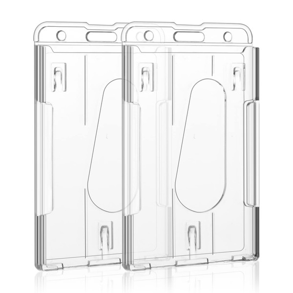 Vicloon 2 x Transparent ID Card Sleeves with Thumb Slot,