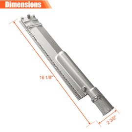 LPTNFRTN 16 1/8" Heavy Duty Cast Stainless Steel BBQ Grill Burners for Bull BBQ Replacement Parts for Cal Flame Aussie Blaze Thermos Turbo,5 PCS Burners for Jenn air Grill Replacement Parts