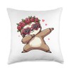 Sloth Heart Shape Sunglasses Dabbing Dance Lover Throw Pillow