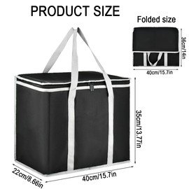 Soft Cool Bag 30L Cooler Bag Box Foldable, Thermal Food Delivery Bag, Large Insulated Picnic Lunch Bag, Cool Box, Grocery Shopping Bags, Cooling Bag for Camping BBQ Shopping Fishing Outdoor - OTYMIOW