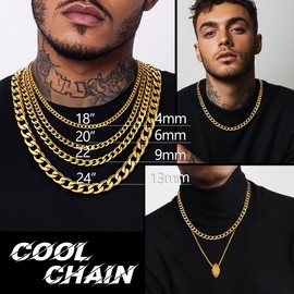 Prosteel Jewellery Chain Cuban Link Chain Neckless For Men 30 Inch Long Mens Stainless Steel Chunky Costume Gold Chain Necklace Big Necklaces