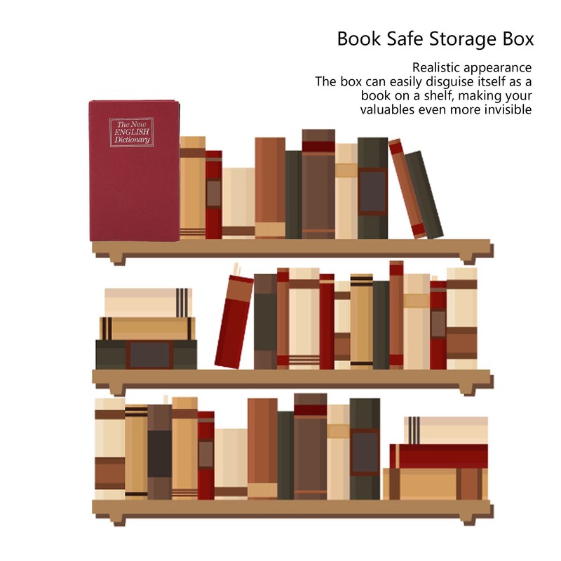 Book Safe Storage Box with Keys Stainless Steel Secret Hidden