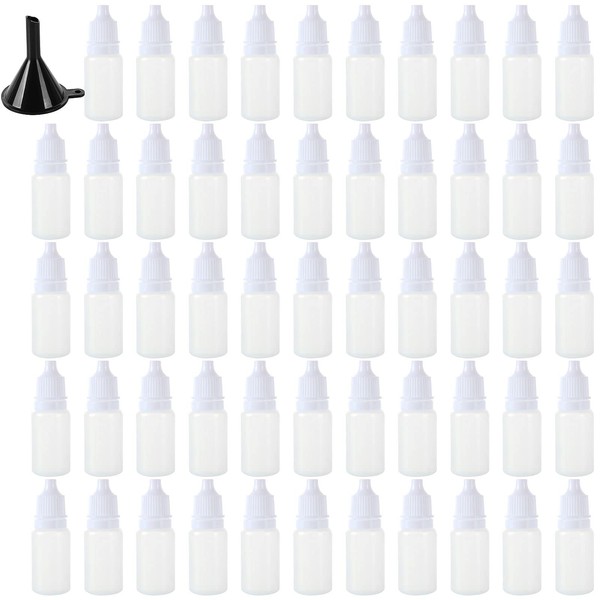 FWEEK 100PCS Plastic Dropper Bottles 15ml Small Empty Squeezable Dropper